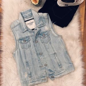 Abercrombie and Fitch Destroyed Denim Jacket